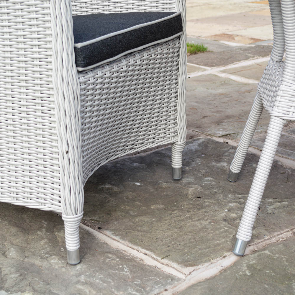 Rowlinson Prestbury 2 Seater Rattan Bistro Set Putty Grey Image 8