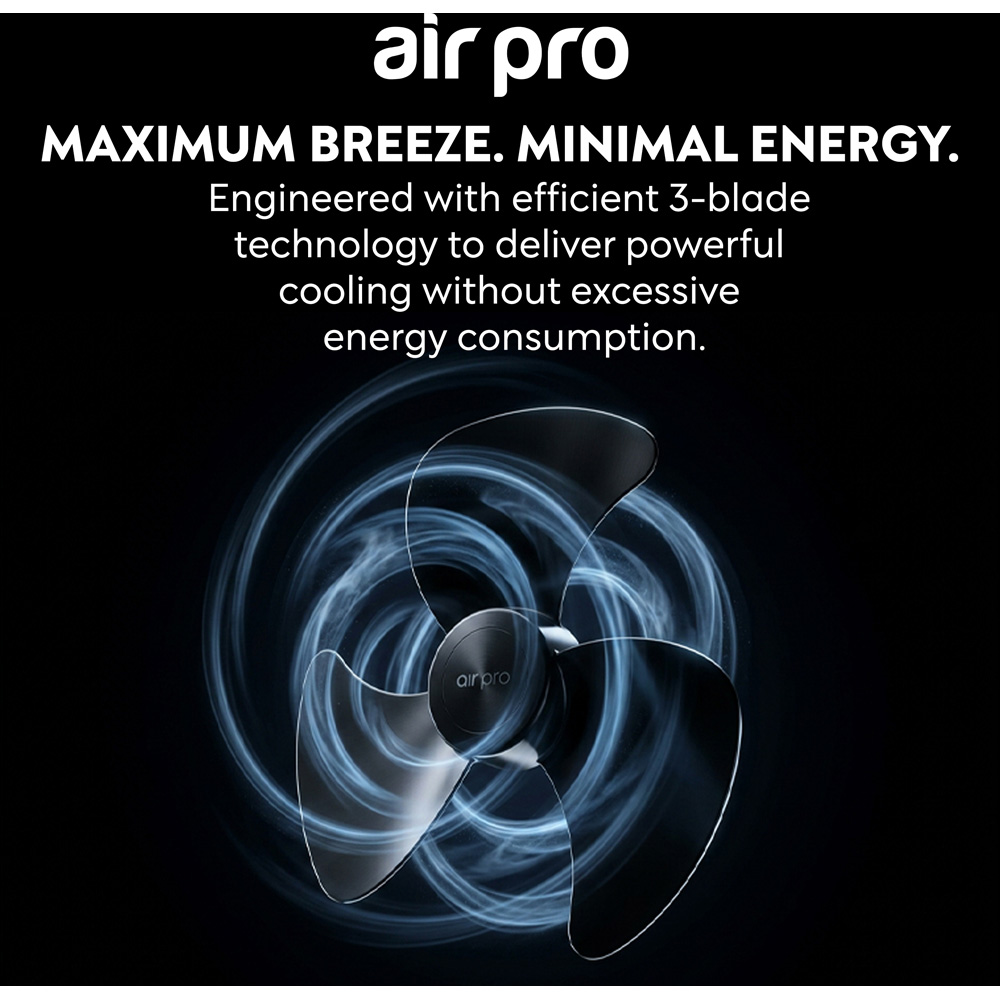 Air Pro Black Oscillating Portable Quiet Desk Fan 12 inch Image 8