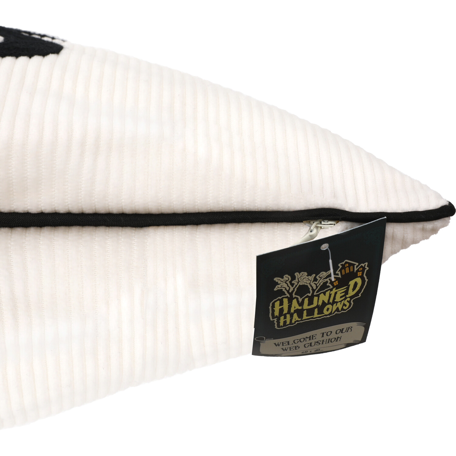 Welcome to Our Web Cushion White and Black Image 3