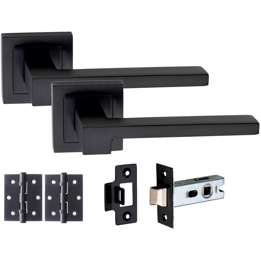 Golden Grace Matt Black Zeta Latch Handle Set 4 Pack Image 2