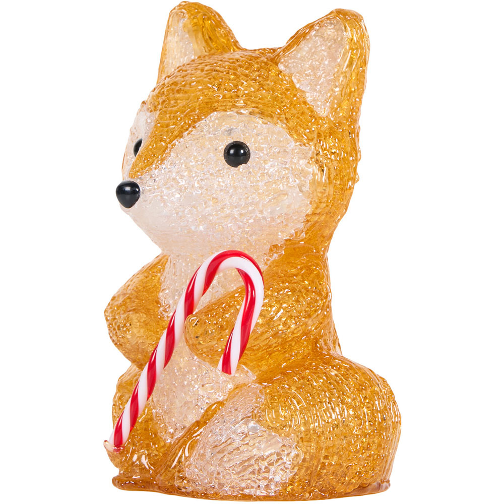 LED Festive Acrylic Fox - Orange and White Image 3