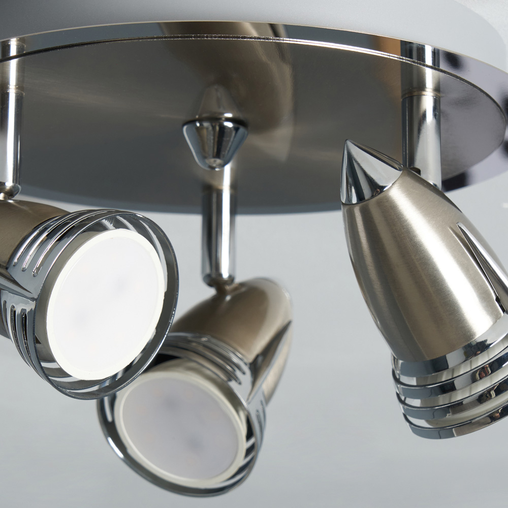 Inlight Ezra Satin Nickel and Chrome 3 Spot Light Plate Image 5