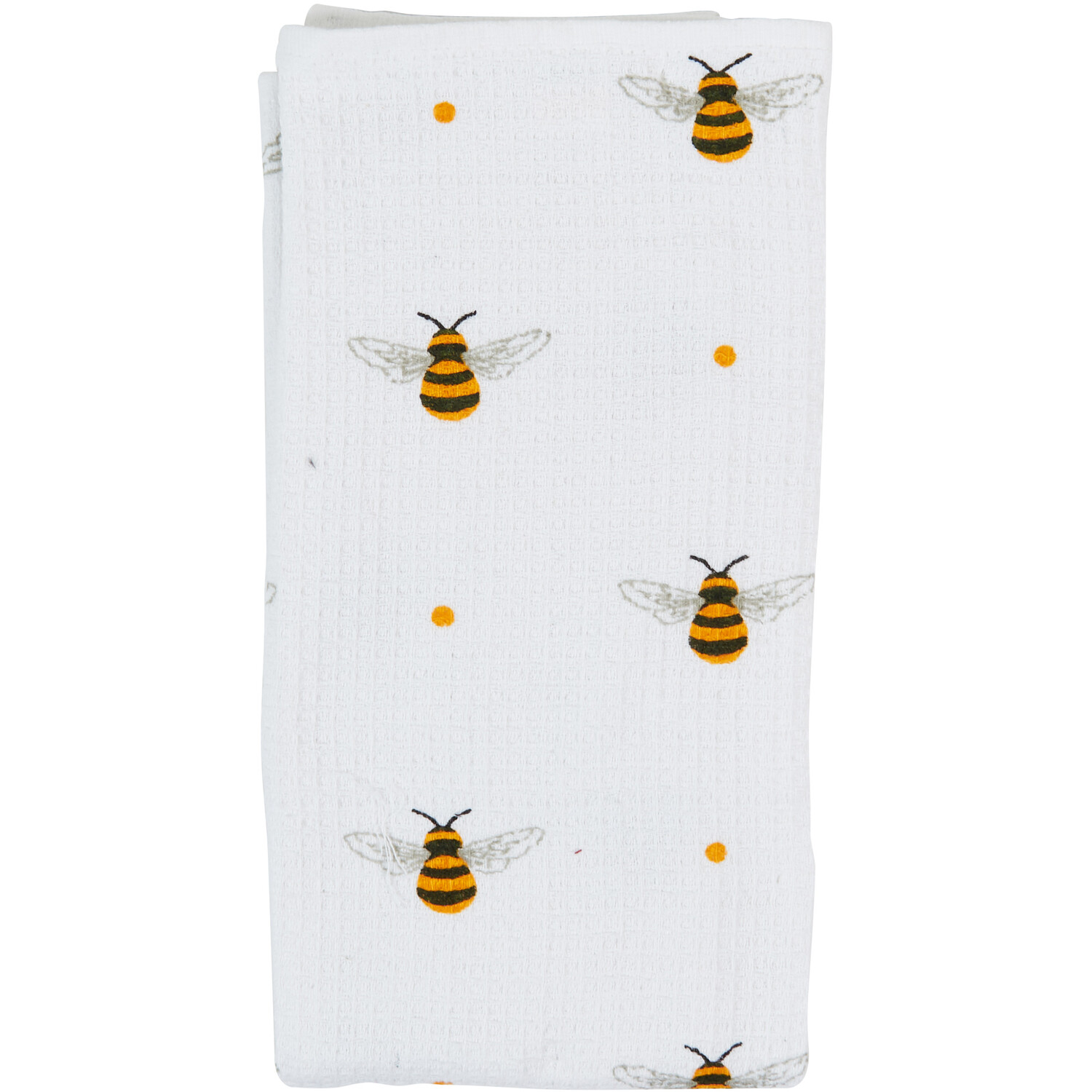 Bee Happy Tea Towel - White Image 3