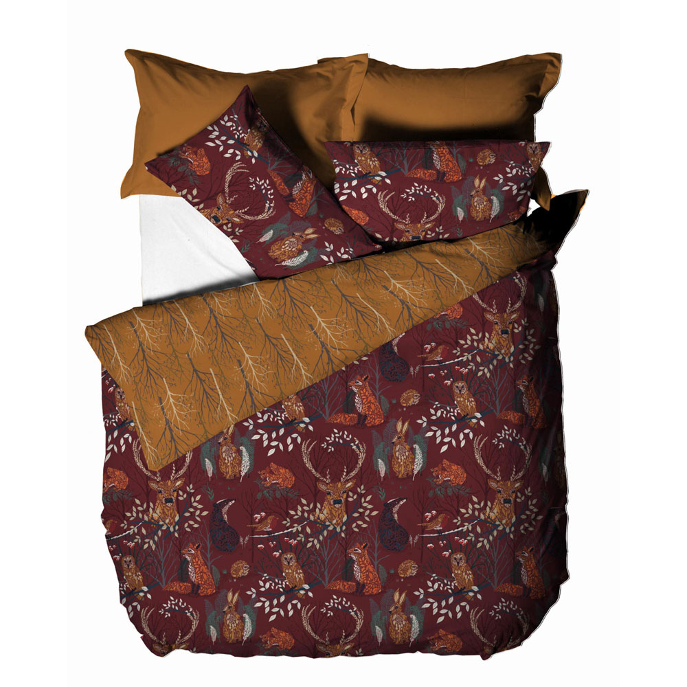 furn. Forest Fauna Double Rust Duvet Set Image 4