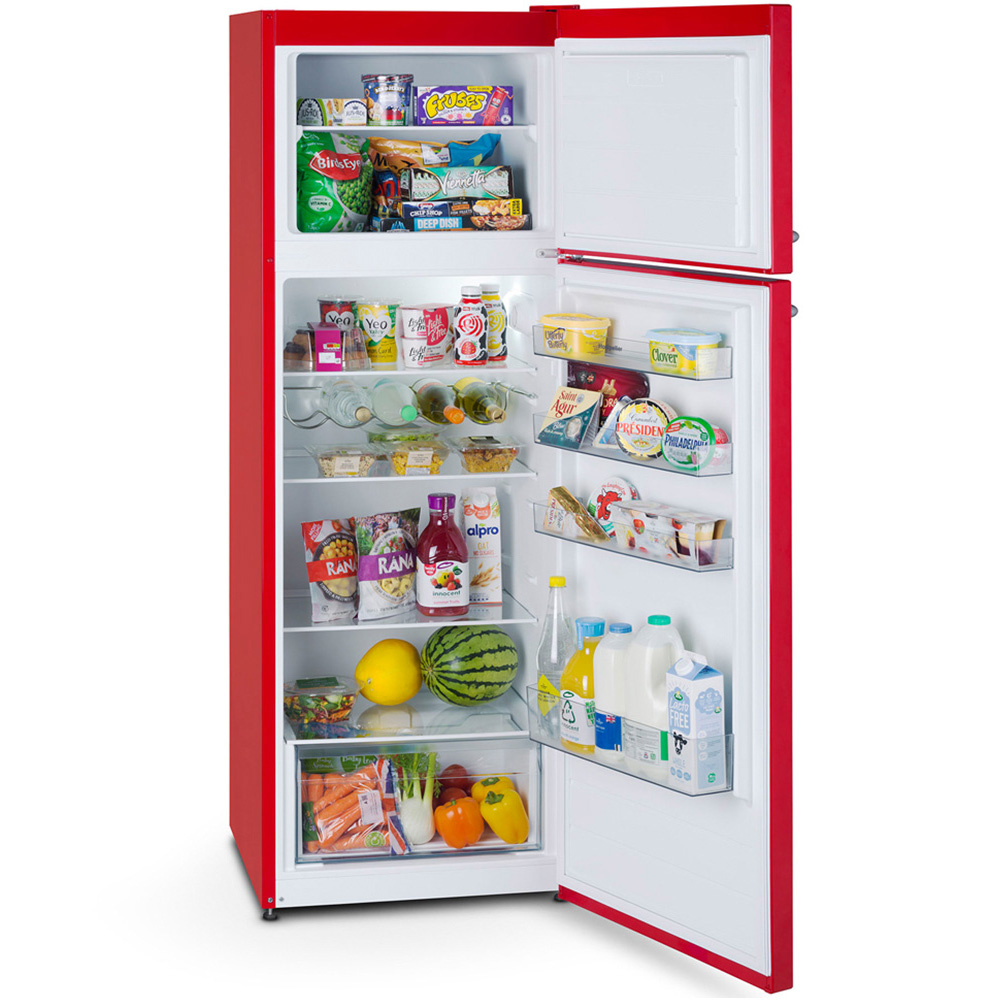 Montpellier MAB346ER Red Top Mount Retro 312L Fridge Freezer Image 4