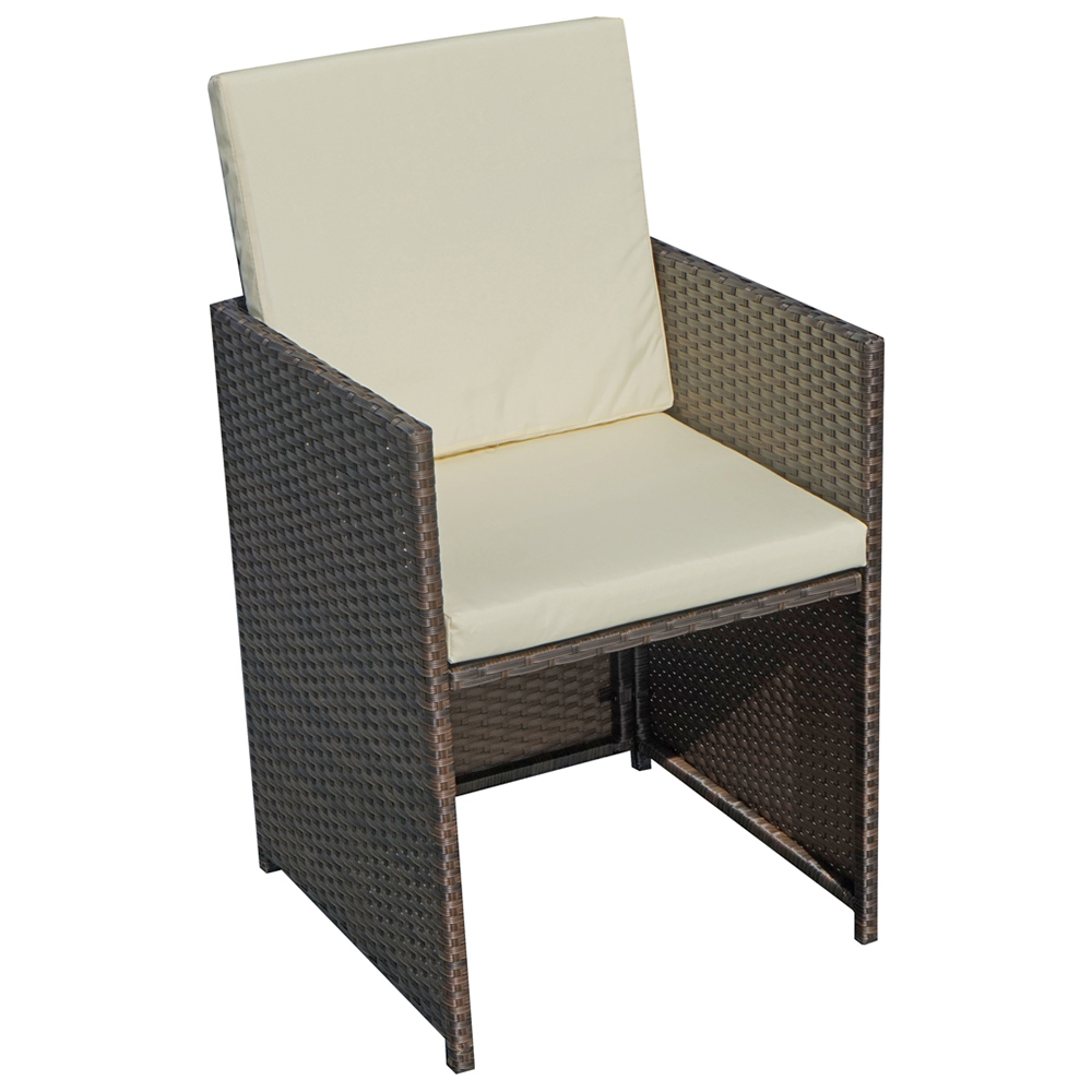 Royalcraft Cannes 8 Seater Cube Dining Set Brown Image 9