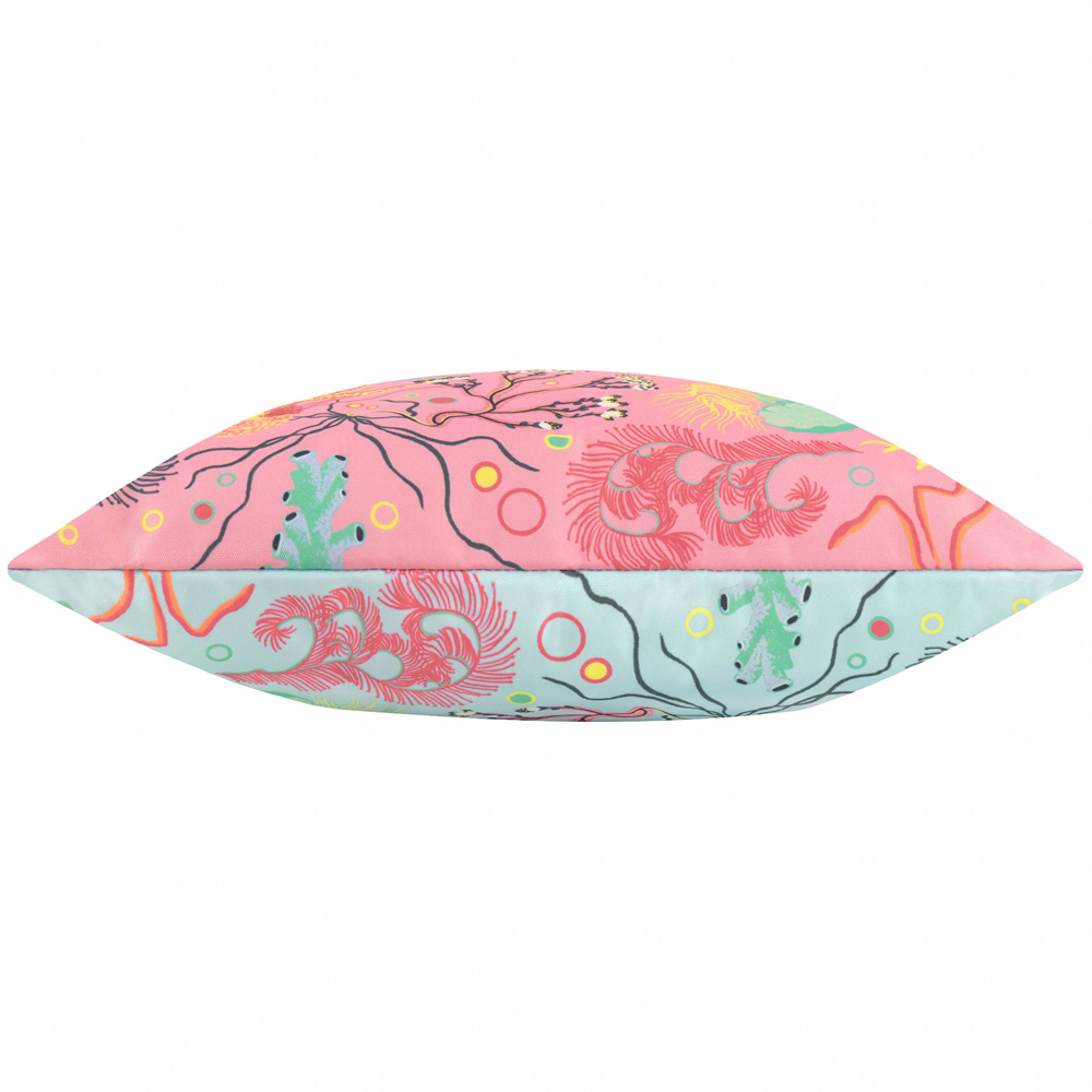 furn. Pink Reef Printed Polyester Filled Outdoor Cushion 45 x 45cm Image 4