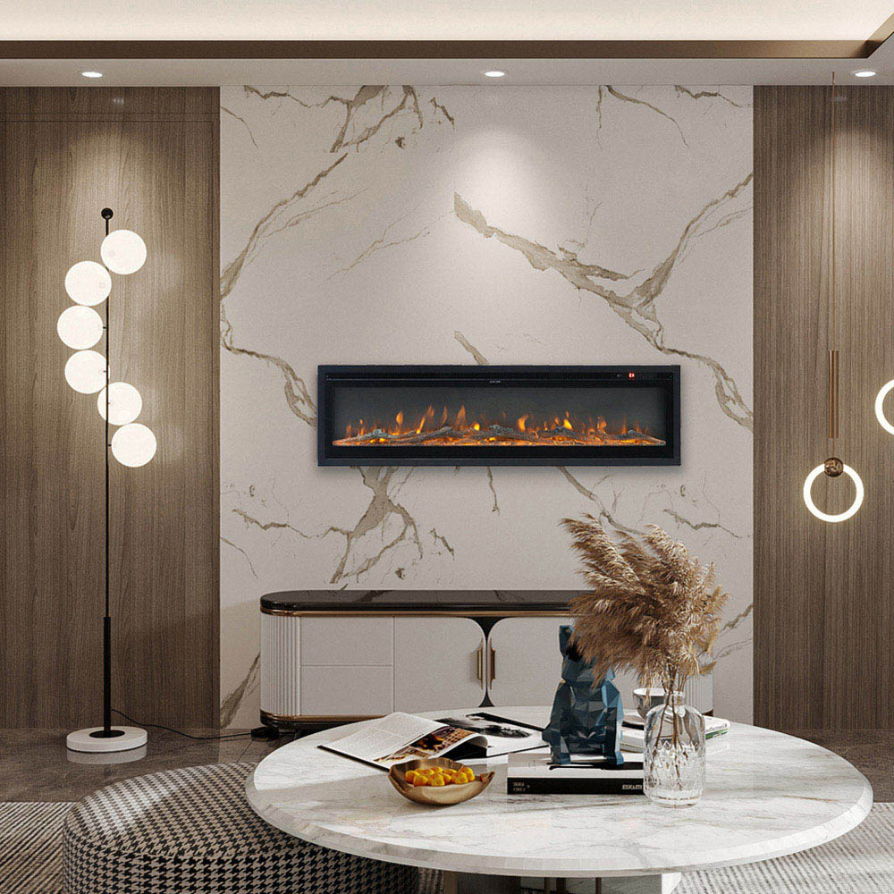 Living and Home 50 Inch Electric Fireplace Wall Mounted Wall Inset or Freestanding 12 Flame Colours with Remote Control Image 5