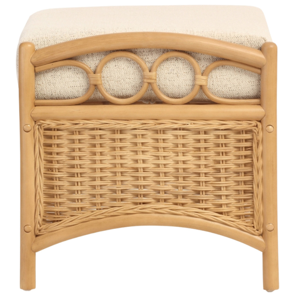 Desser Furniture Vale Wicker Athena Plain Light Oak Footstool Image 4