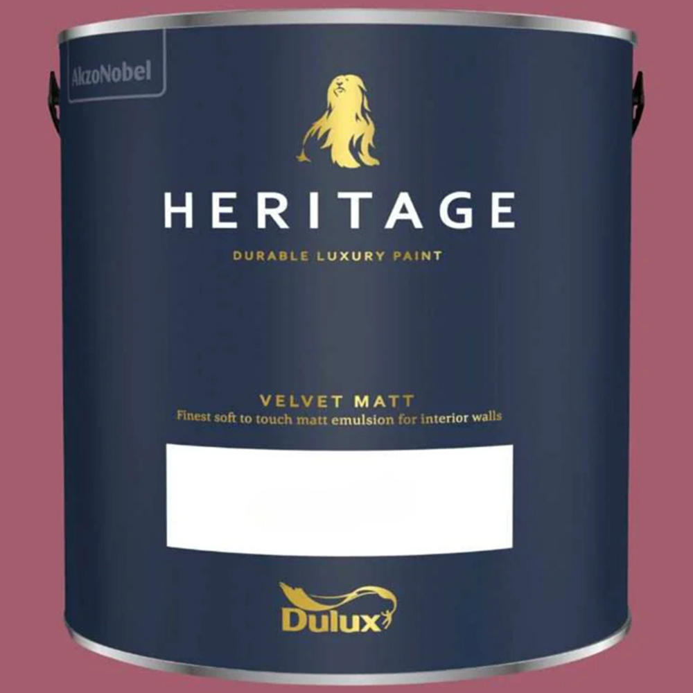 Dulux Heritage Walls and Ceilings Fitzrovia Red Velvet Matt Emulsion Paint 2.5L Image 2
