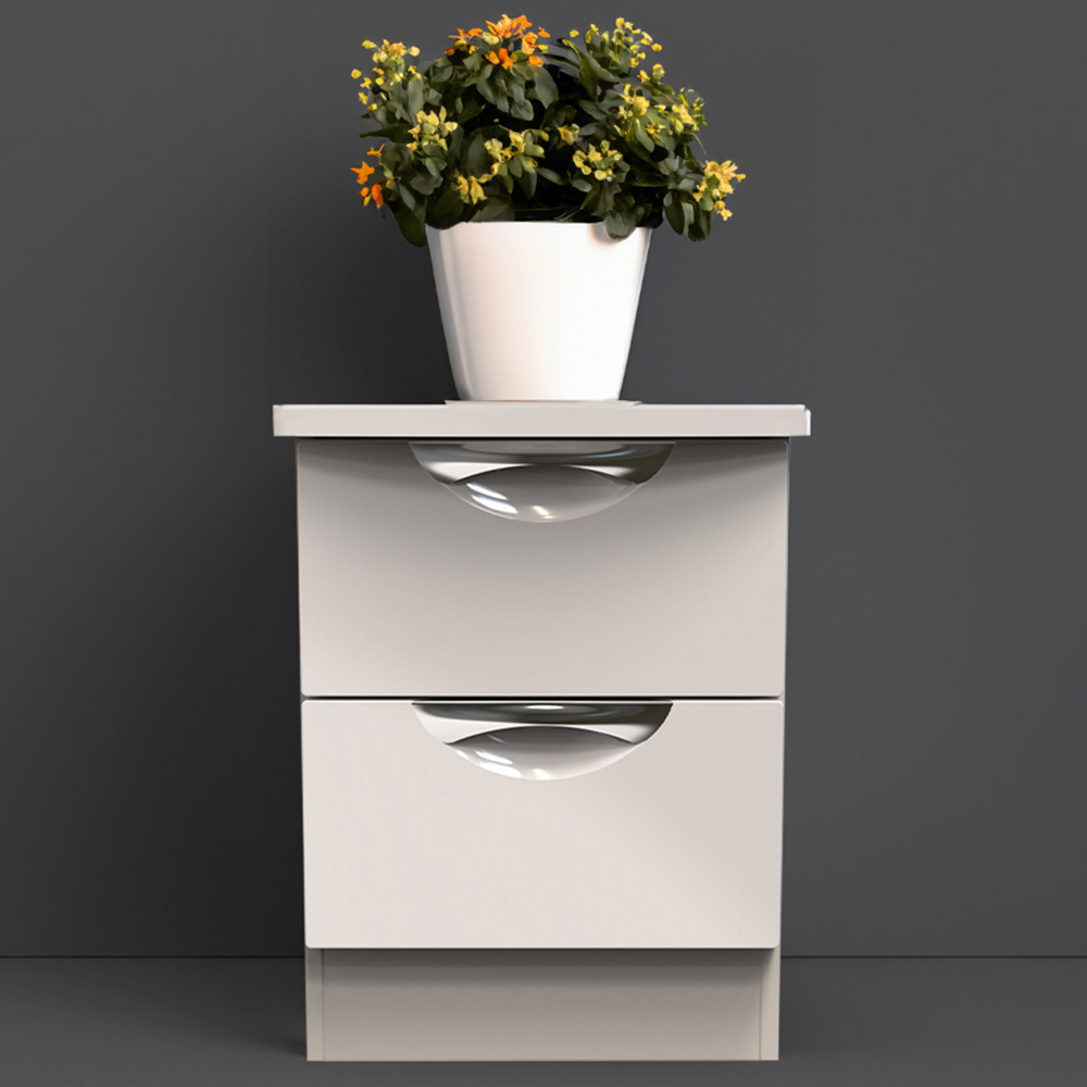 Crowndale Camden 2 Drawer Kashmir Gloss Bedside Table Image 7