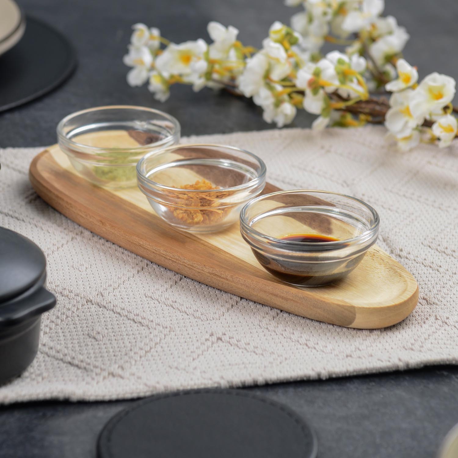 Acacia Wood Oval Long Serving Platter Image 3