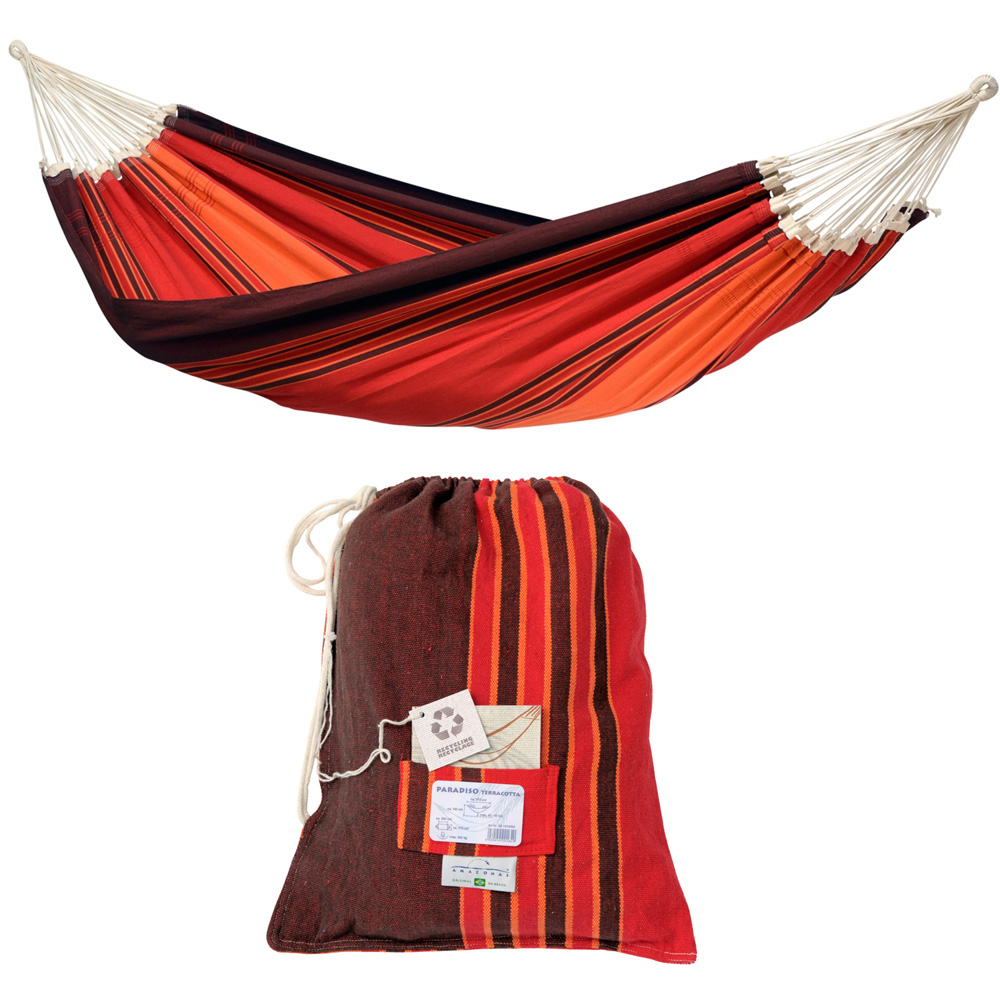 Amazonas Paradiso Terracotta Premium Traditional Cotton Garden Hammock Only XXL Image 2