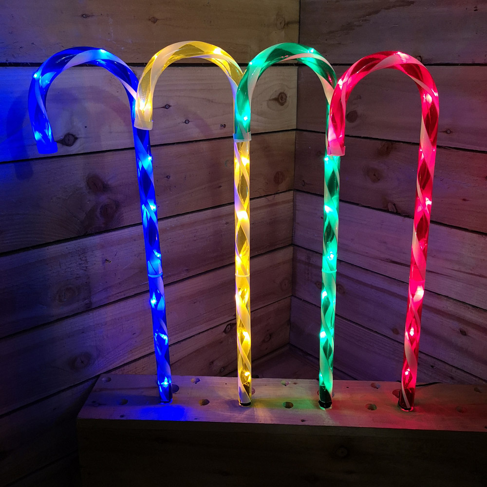 Samuel Alexander 4 Piece Multicolour LED Christmas Candy Cane Path Lights Set Image 8