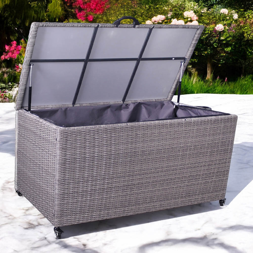Royalcraft 826L Charcoal Rattan Weave Cushion Storage Box Image 7