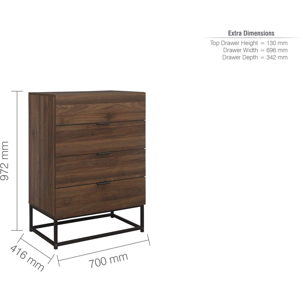 Birlea Houston Walnut Effect 4 Piece Bedroom Furniture Set Image 6