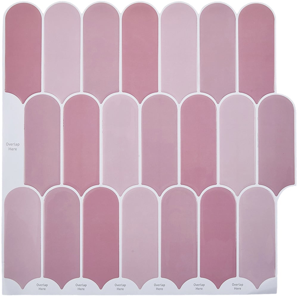 Living and Home Dark Pink Arch Self Adhesive Wall Sticker 10 Pack Image 3