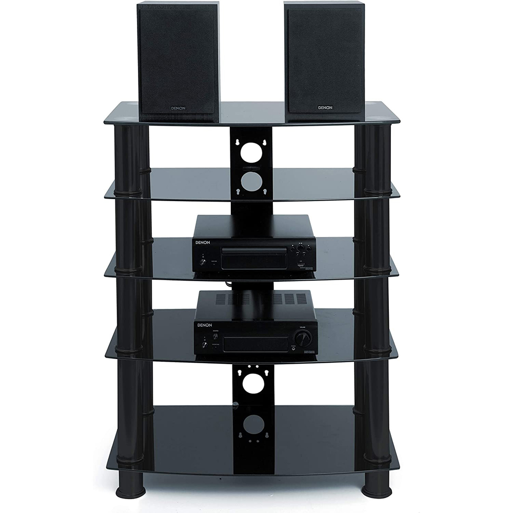 Centurion Supports Galago 5 Shelf Black Multimedia Unit Image 7
