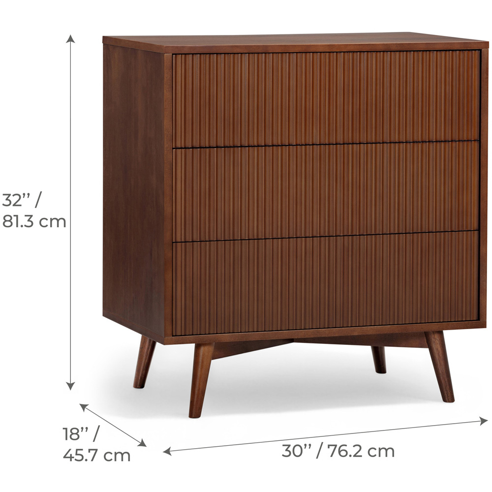 Teamson Home Tremolo 3 Drawer Walnut Dresser Image 9