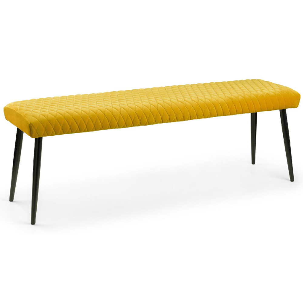 Julian Bowen Berwick 6 Seater Rectangular Dining Set with Low Bench Mustard Image 5