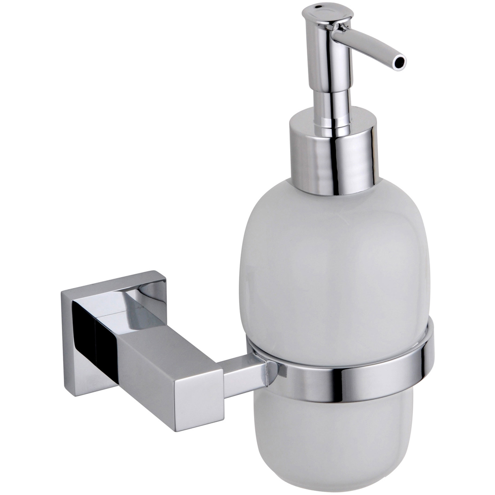 Nes Home Chrome Square Hand Soap Bottle Dispenser Image 1