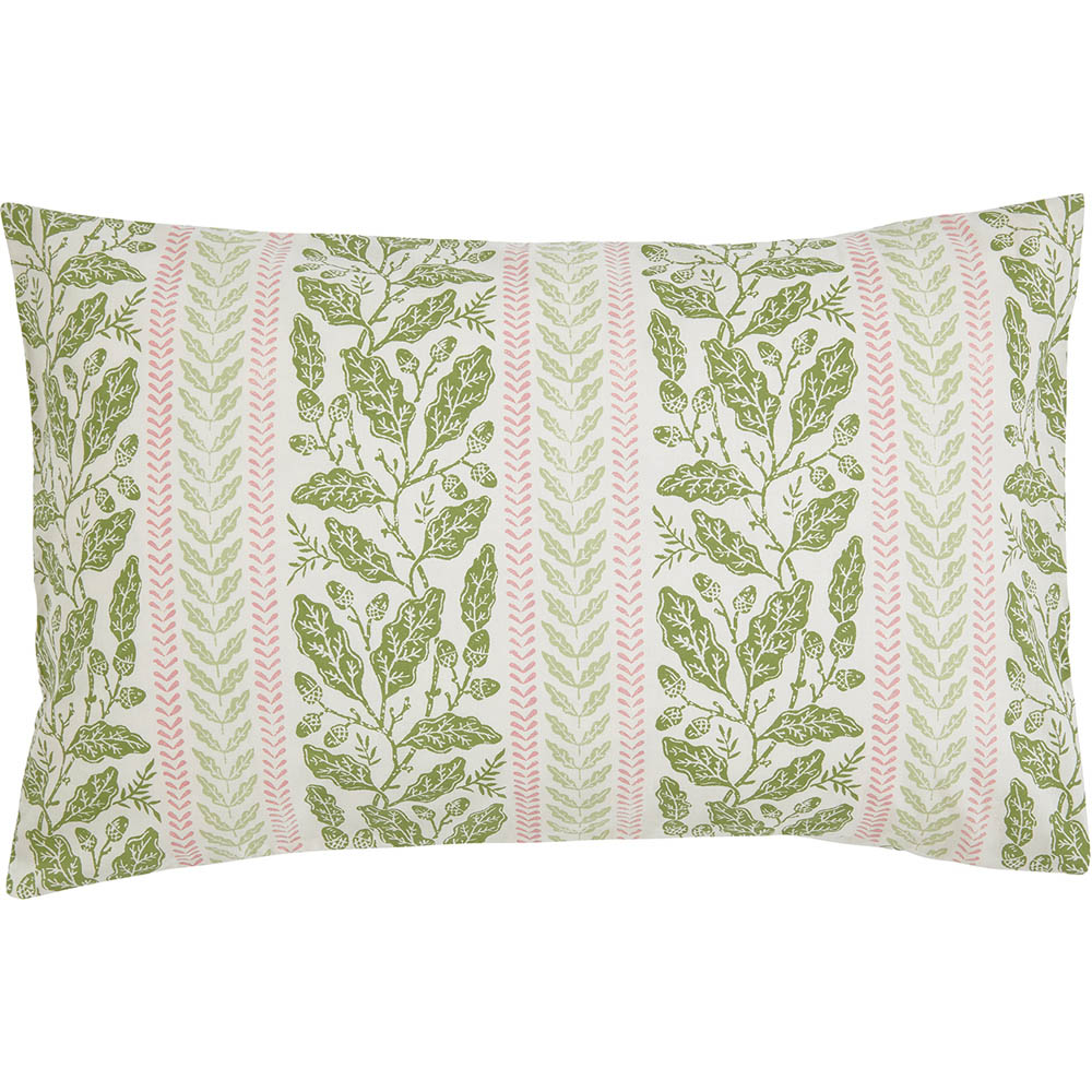 Helena Springfield Double Green and Pink Oak Stripe Duvet Set Image 2