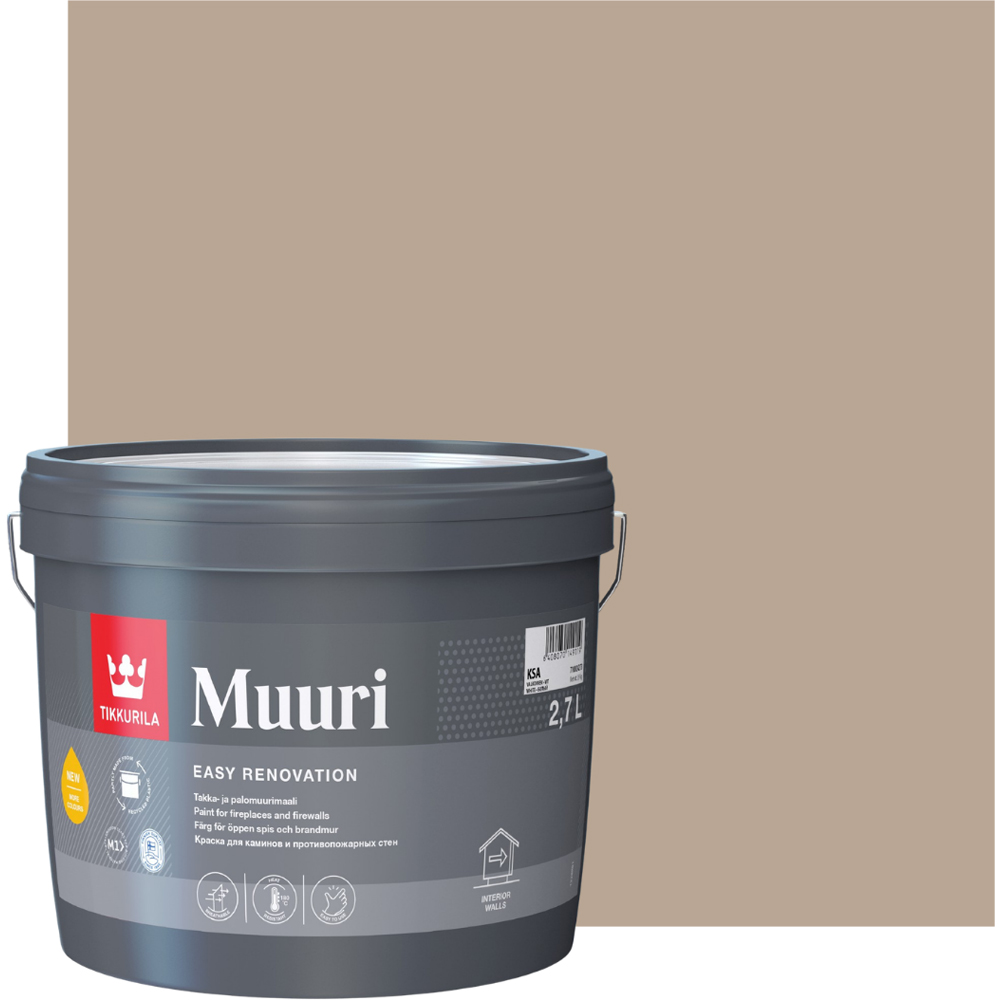 Tikkurila Muuri K484 Fireplace and Fire Surround Heat-Resistant Matt Paint 3L Image 4