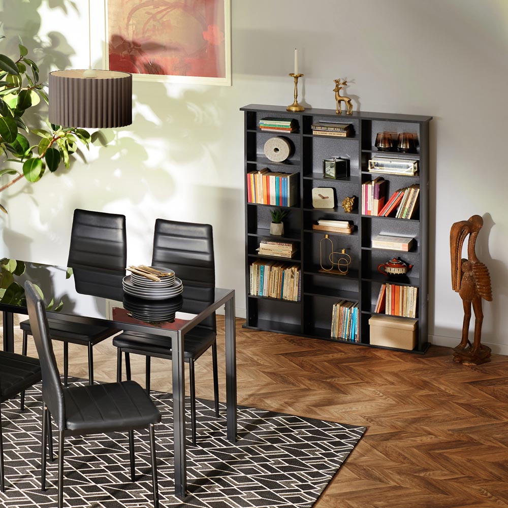 tectake Stevie 21 Compartment Black Storage Unit with Adjustable Shelves Image 7