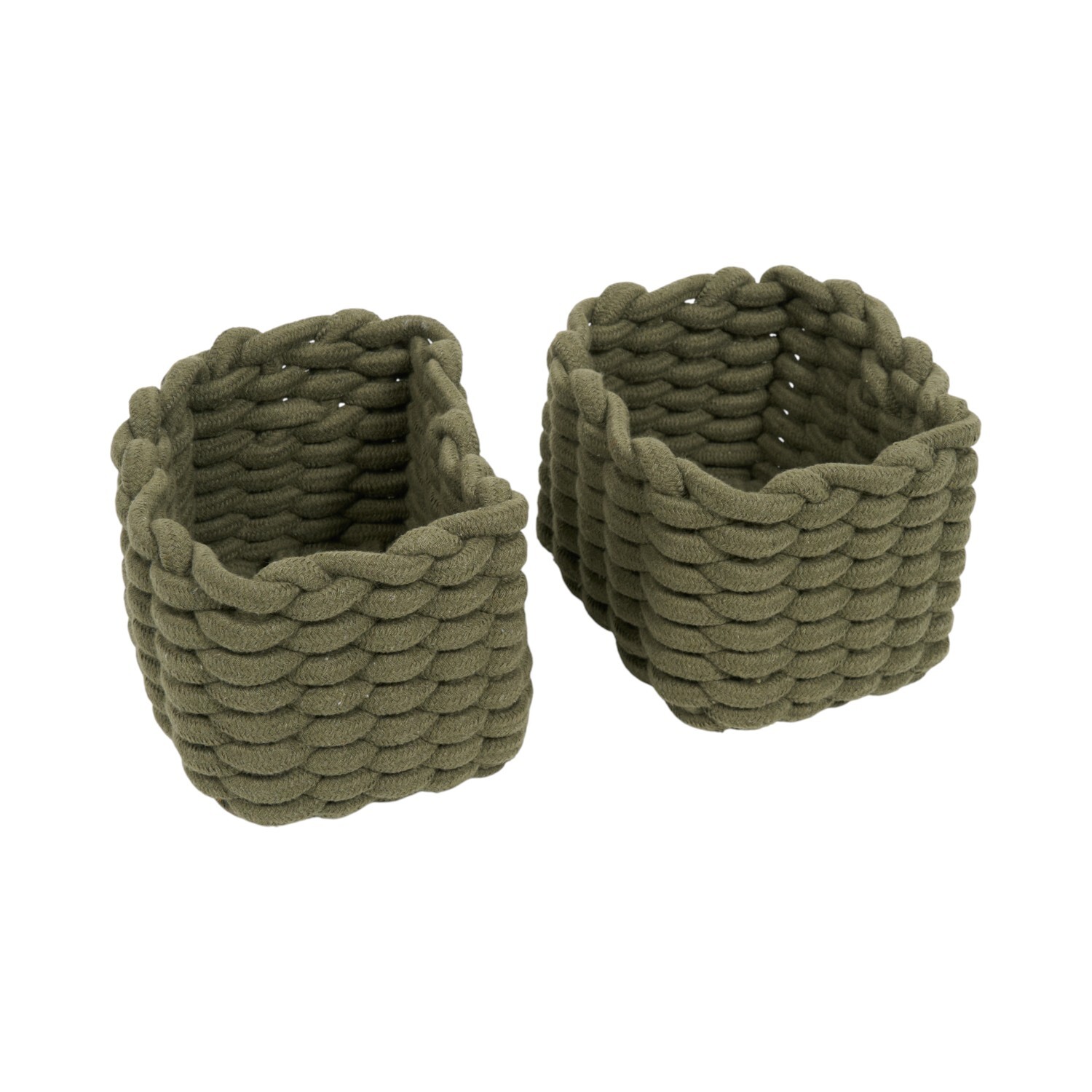 Set of 3 Woven Rope Baskets Olive Image 5