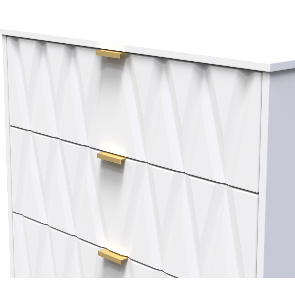 Crowndale Las Vegas 3 Drawer White Matt Deep Chest of Drawers Ready Assembled Image 5