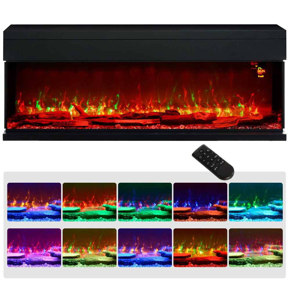 HOMCOM Electric Wall Mounted Fireplace with Remote 152.4cm Image 3
