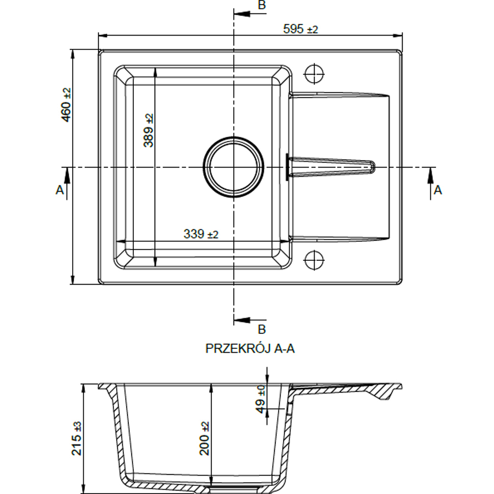 Reginox Avignon 10 CS Caffe Silvery Compact Granite Sink and Bowl 595 x 460mm Image 3