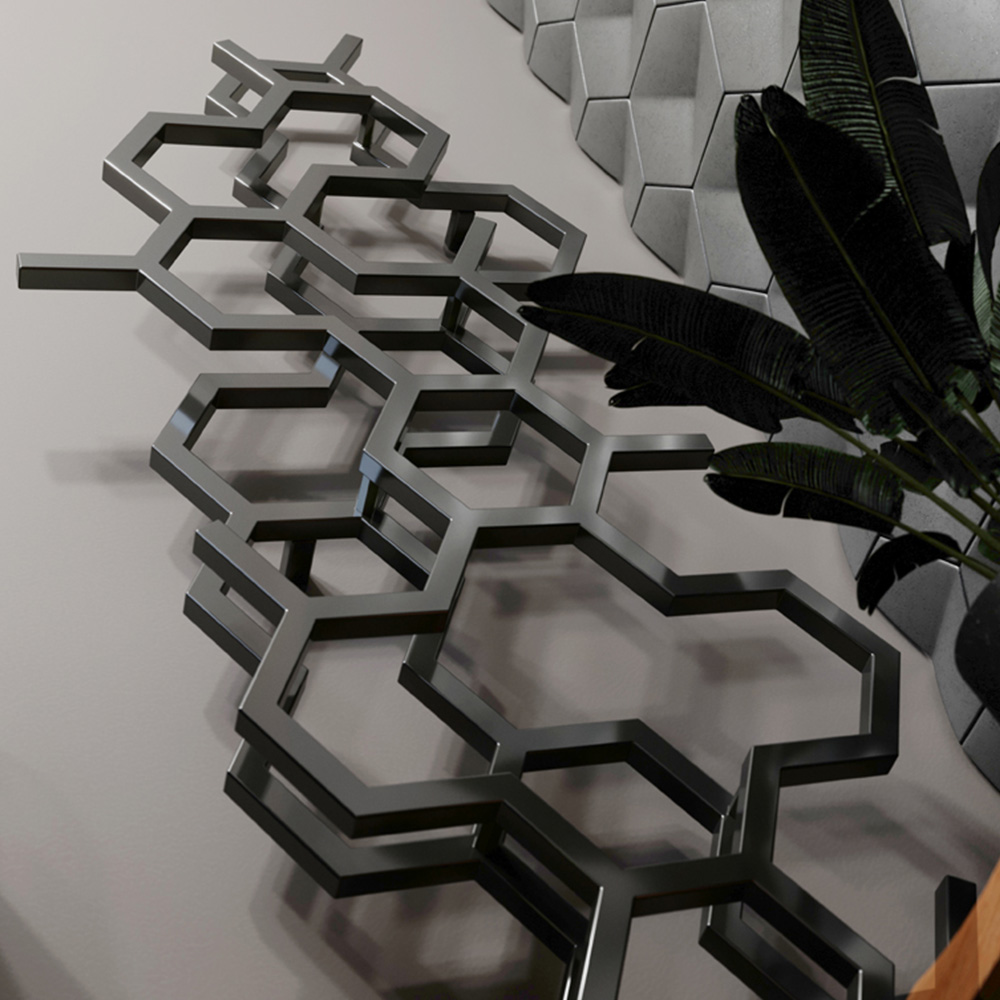 Terma Hex 1705 BTU Sparkling Grey Radiator 1700 x 573mm Image 6