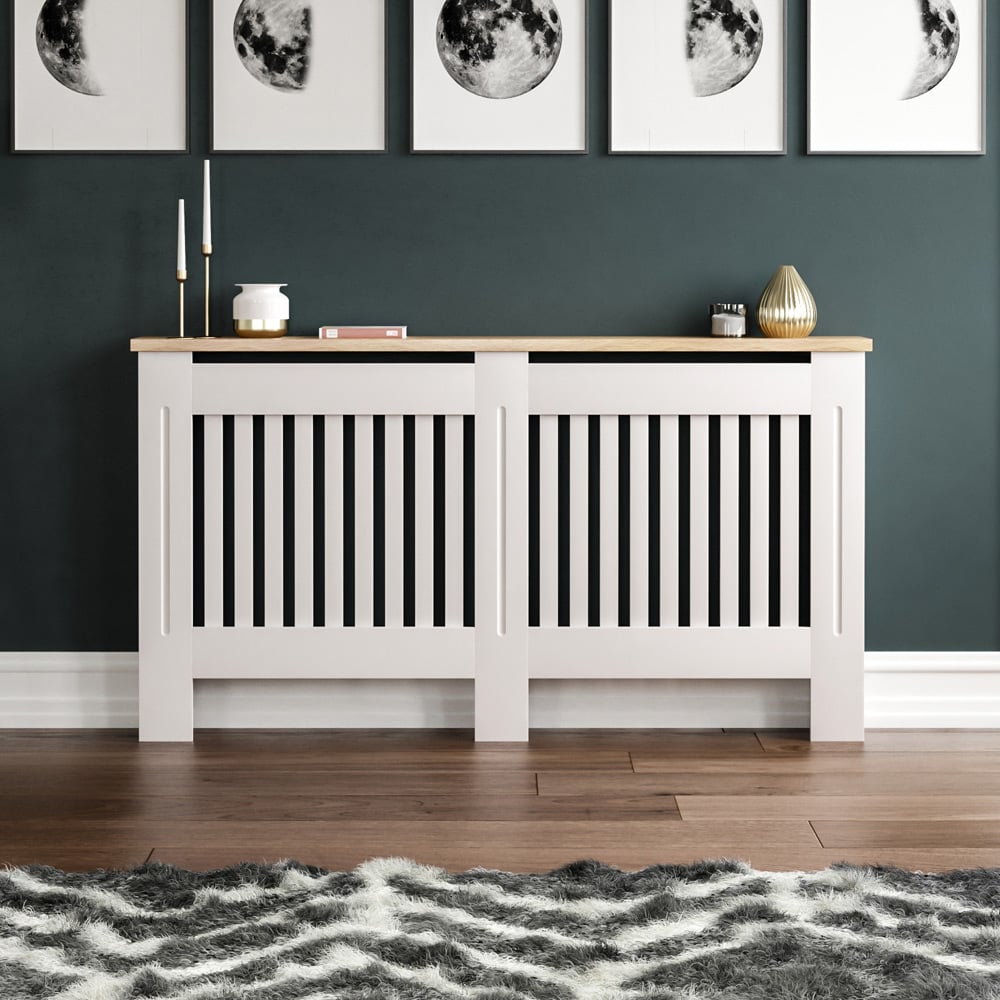 Vida Designs Arlington White Radiator Cover Large Image 7