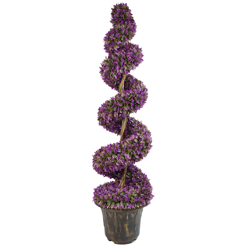 Leaf Artificial Purple Large Leaf Spiral Topiary Tree with Decorative Planters 120cm 2 Pack Image 3