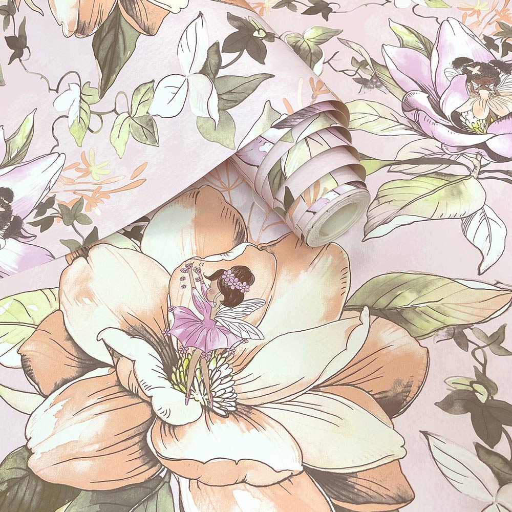 Holden Decor Floral Fairies Pink Wallpaper Image 2