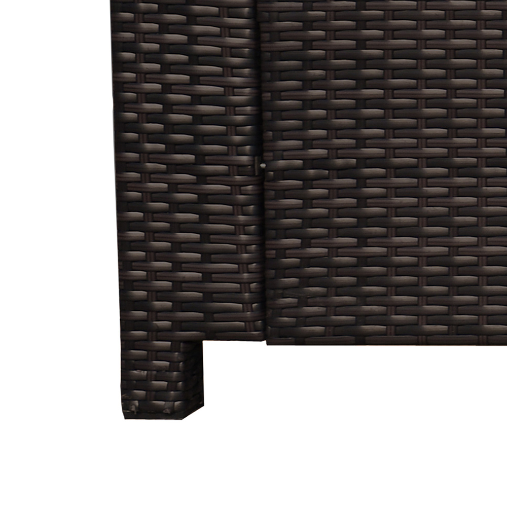 Outsunny 3 Seater Rattan Sofa Brown Image 5