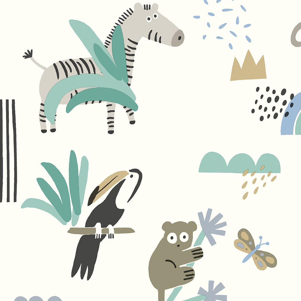 Holden Decor Abstract Animals Blue Teal Wallpaper Image 2