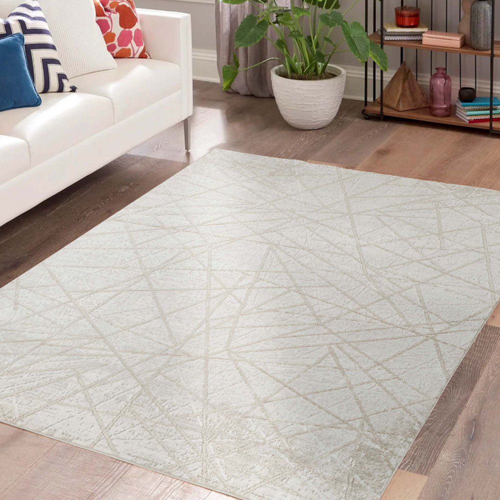 Desire Rugs Perla Beige Modern Abstract Linear Axis Design Rug 120 x 170cm Image 5