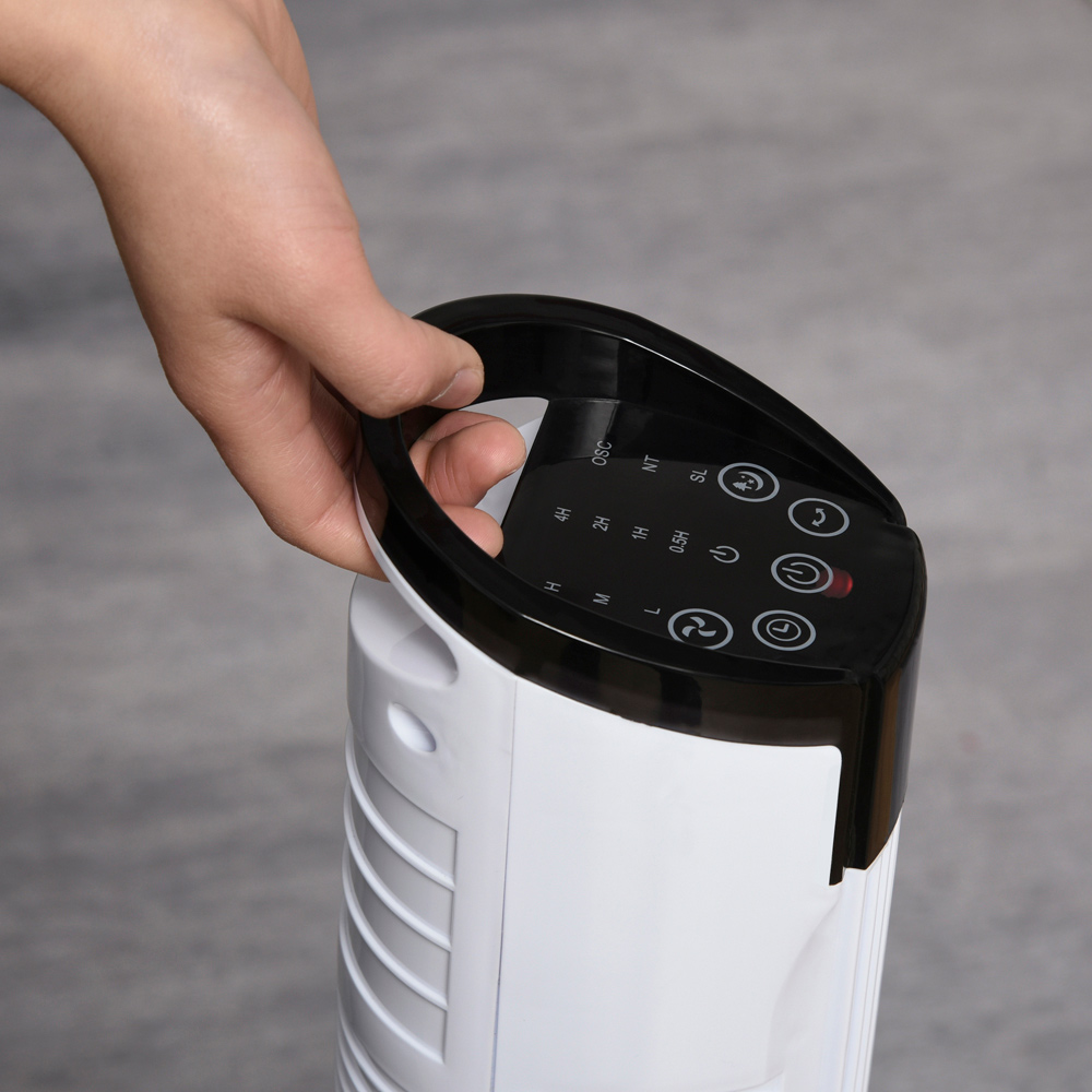 HOMCOM White and Black Tower Fan 31 inch Image 4