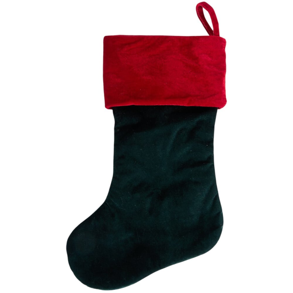 Traditional Wreath StockingRed and Green Image 6