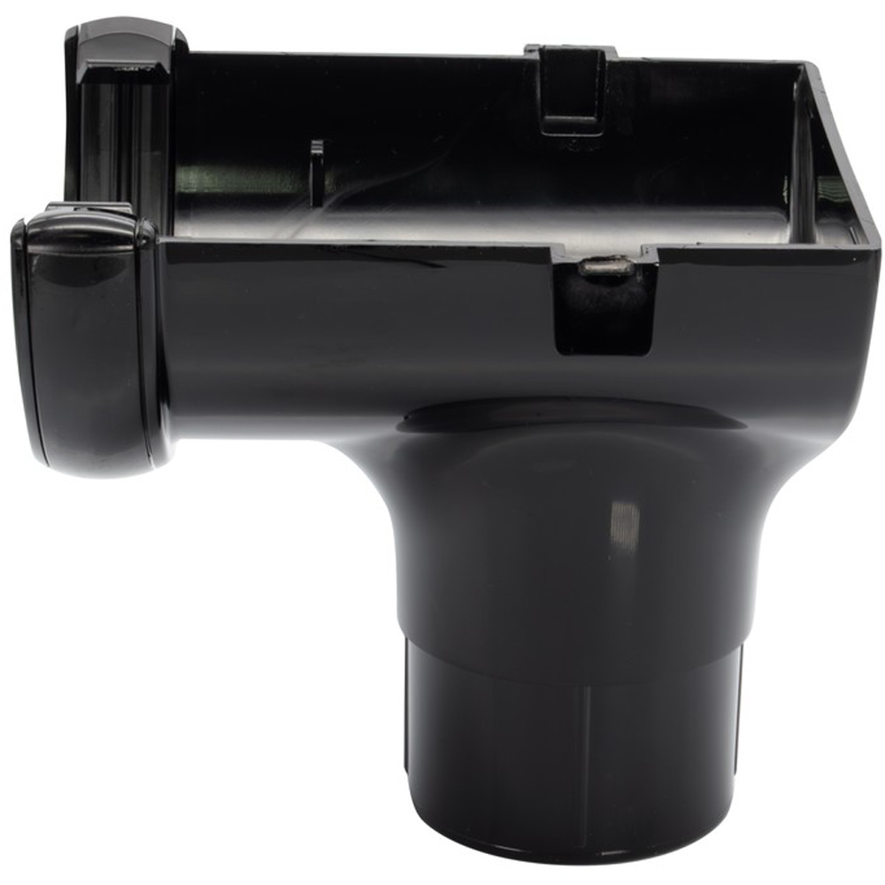 FloPlast Half Round Gutter Stopend Outlet Black 112mm Image 3