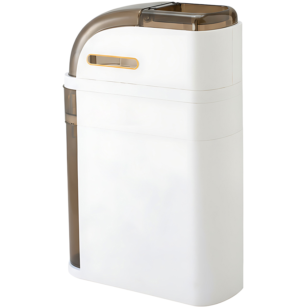 Living and Home Ivory White and Tea Brown Plastic Bathroom Storage Cabinet Image 6