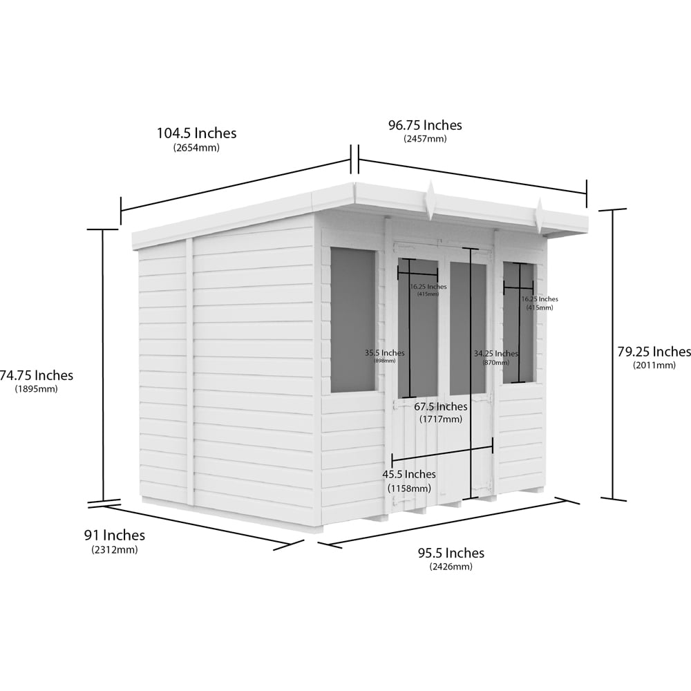 DIY Sheds 8 x 8ft Tongue and Groove Timber Pent Summerhouse Image 8