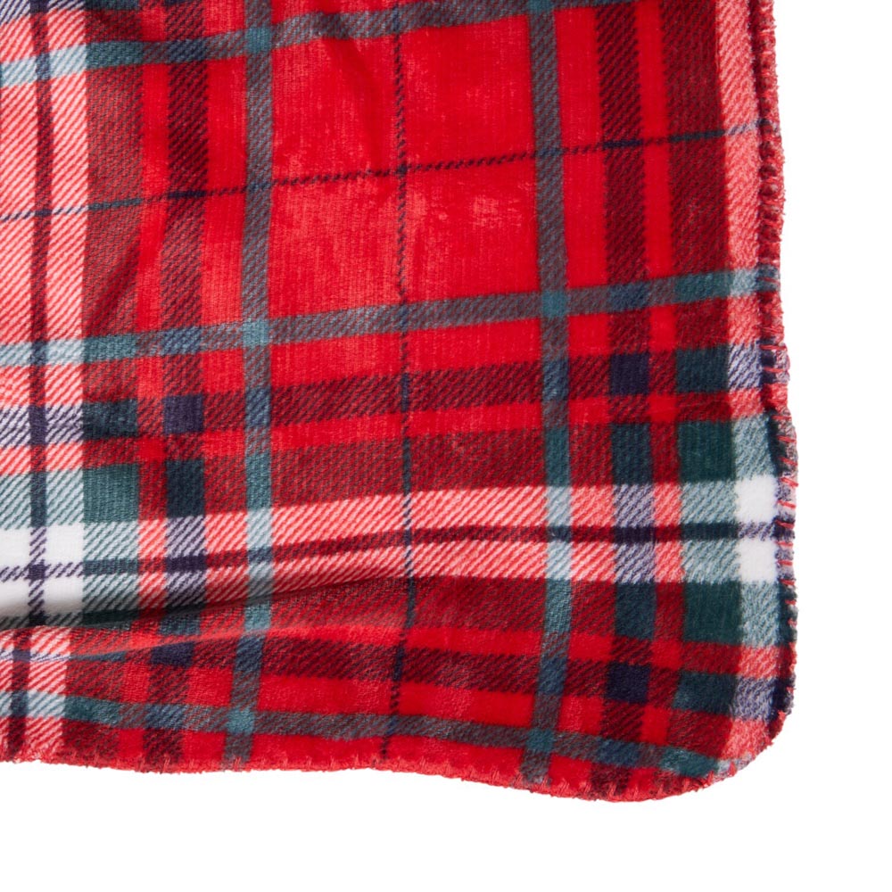 Cameron Check Sherpa Throw - Red Image 4
