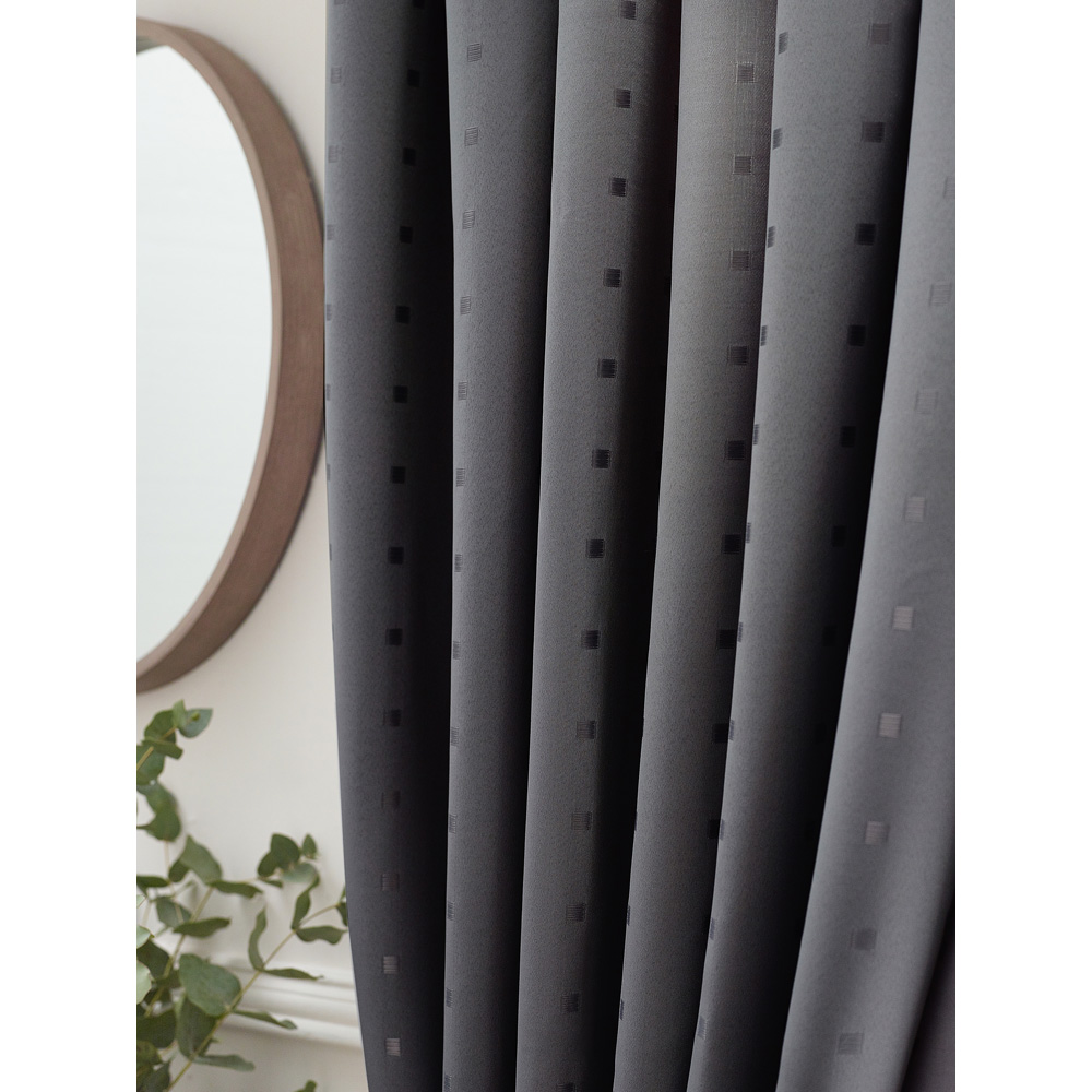 Alan Symonds Madison Charcoal Ring Top Curtain 168 x 137cm Image 3