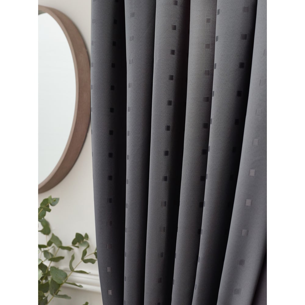 Alan Symonds Madison Charcoal Ring Top Curtain 229 x 183cm Image 3