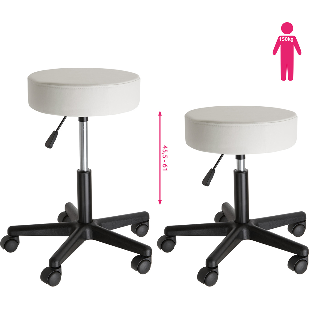 tectake Werner White Swivel Desk Stool Image 7