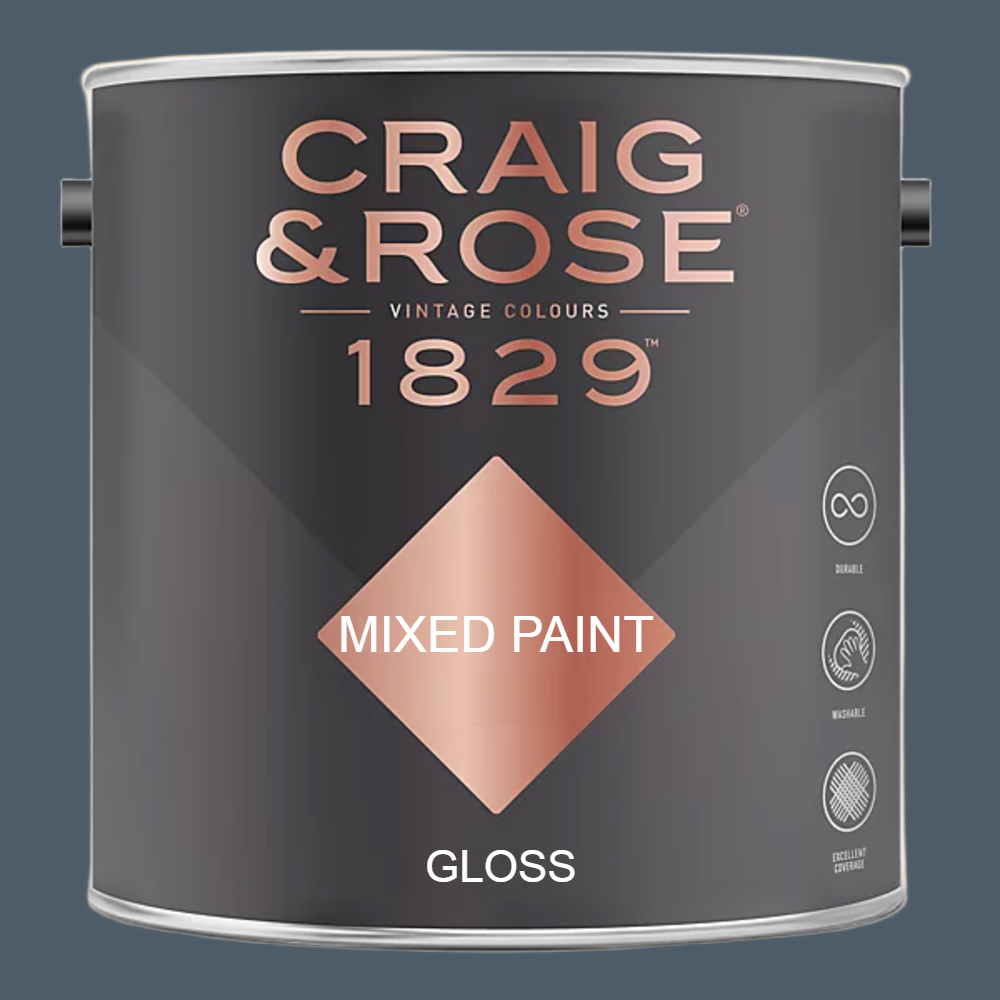 Craig & Rose 1829 Vintage Walls Wood and Metal Paynes Grey Gloss Mixed Paint 2.5L Image 2
