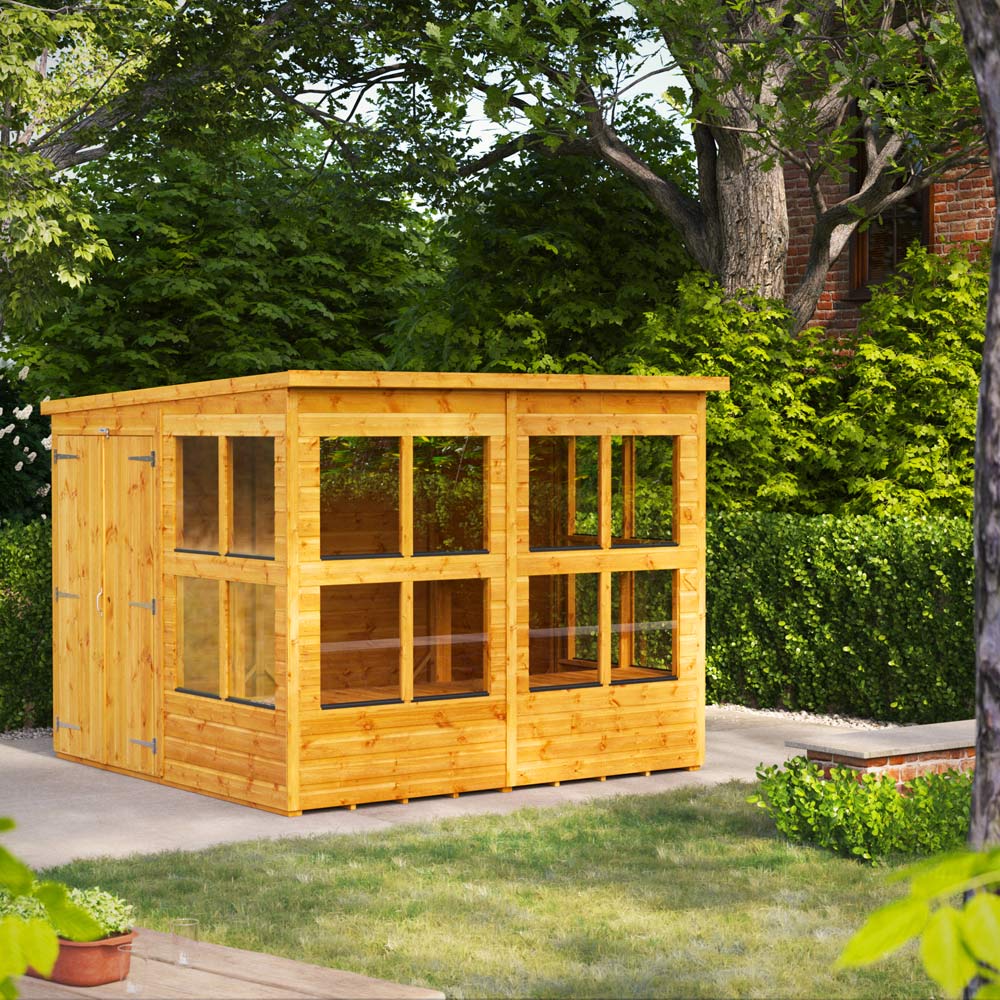Power 8 x 8ft Pent Double Door Potting Shed Image 2